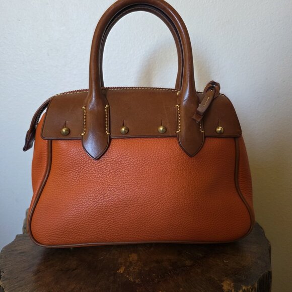 Dooney & Bourke Wilson Satchel Bag R343 Orange Pebble Leather w/ Strap Rare - Picture 13 of 16